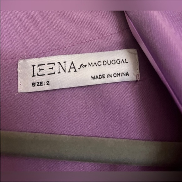 NEW Ieena for Mac Duggal Long Sleeve Front Knot Jersey Mini Dress - Picture 6 of 7